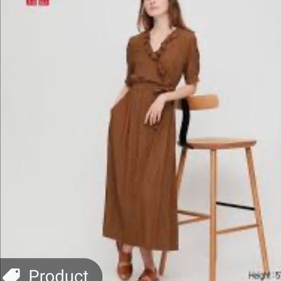 uniqlo printed wrap short sleeve dress Women's Printed Wrap Short Sleeve Dress